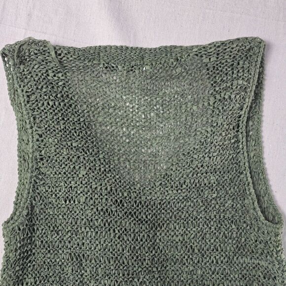 John & Jenn Crochet Fringe Top Olive Spice Women's Size Small Petite - Picture 11 of 13